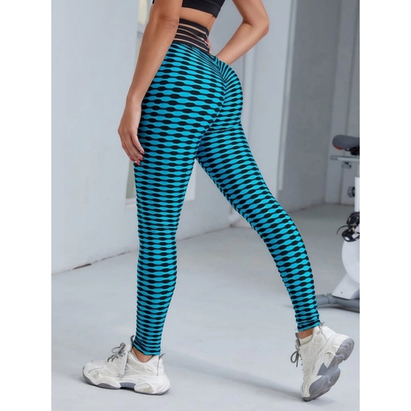 Honeycomb Textured Wideband Waist Sports Leggings - Picture 2 of 6